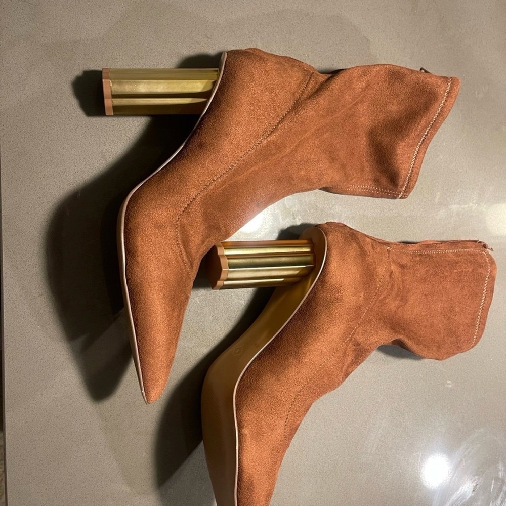Katy Perry Collections Rust Boots with Metallic Heel - Picture 6 of 6